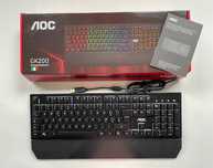 klawiatura przewodowa aoc gk200 gaming rainbow rgb + podpórka