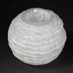 Suporte de vela de bola de neve de selenita - 8 cm