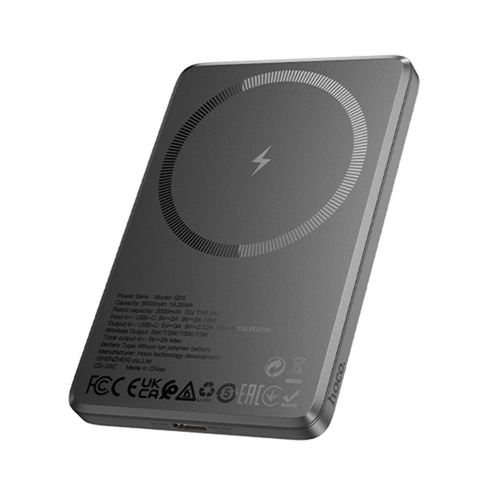 Повербанк Magsafe Hoco Q26 5000mAh металевий магнитная зарядка iphone