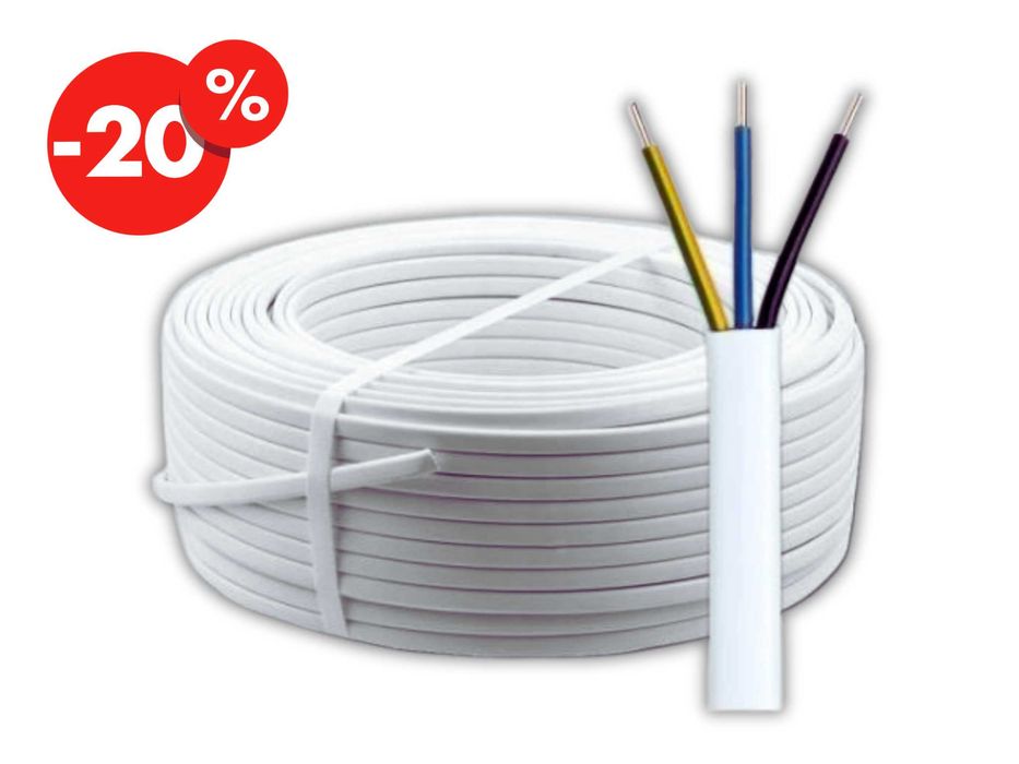 Przewód YDYP Kabel Elektryczny 3x2,5 100m Płaski 450/750V Damir OKAZJA