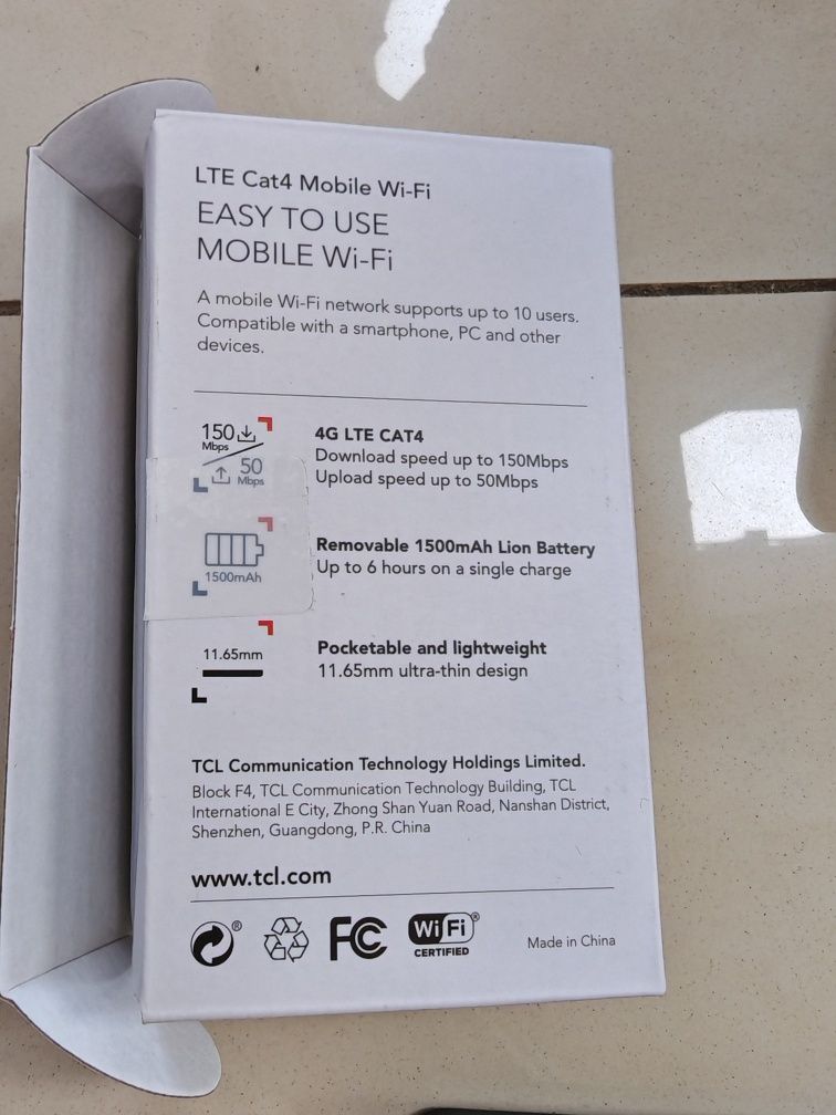 Router mobilny TCL Linkzone nowa bateria LTE 4G przenośny internet wif