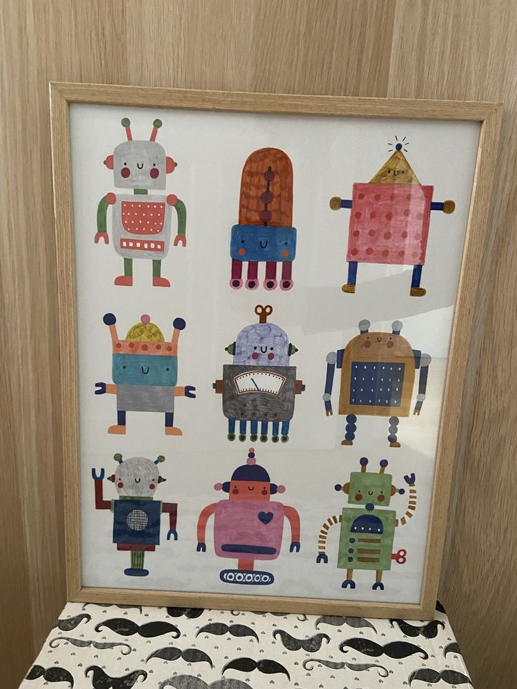 Plakat dla dziecka ozdoba pokoju dziecięcego roboty