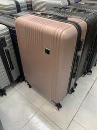 Conjunto 3 malas de viagem rosa dourado
