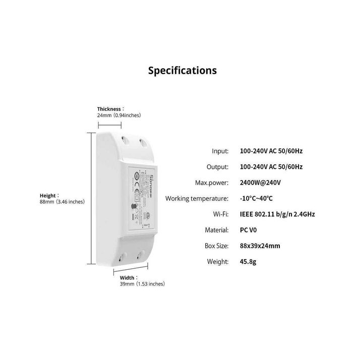 Одноканальне Wi-Fi смарт реле Sonoff Basic R4 (Нова версія)