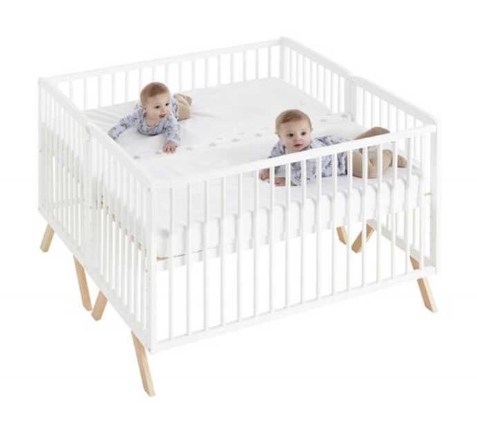 Berço para Gémeos Nuru (2 berços) com kit Co-Leito e Kit Gemelar