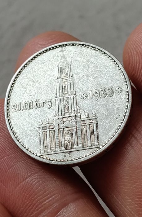 Dwie marki 1934 kościół srebro