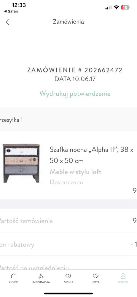 Szafka nocna w stylu loft 50x50