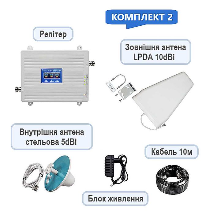 Репитер 4G LTE GSM 900+1800+2100 Усилитель мобильной связи и интернета