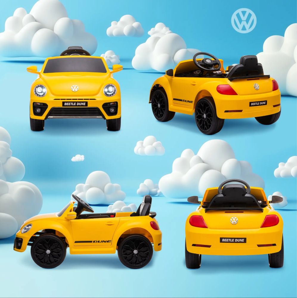 Carro Eléctrico Brincar VOLKSWAGEN BEETLE AMARELO a bateria