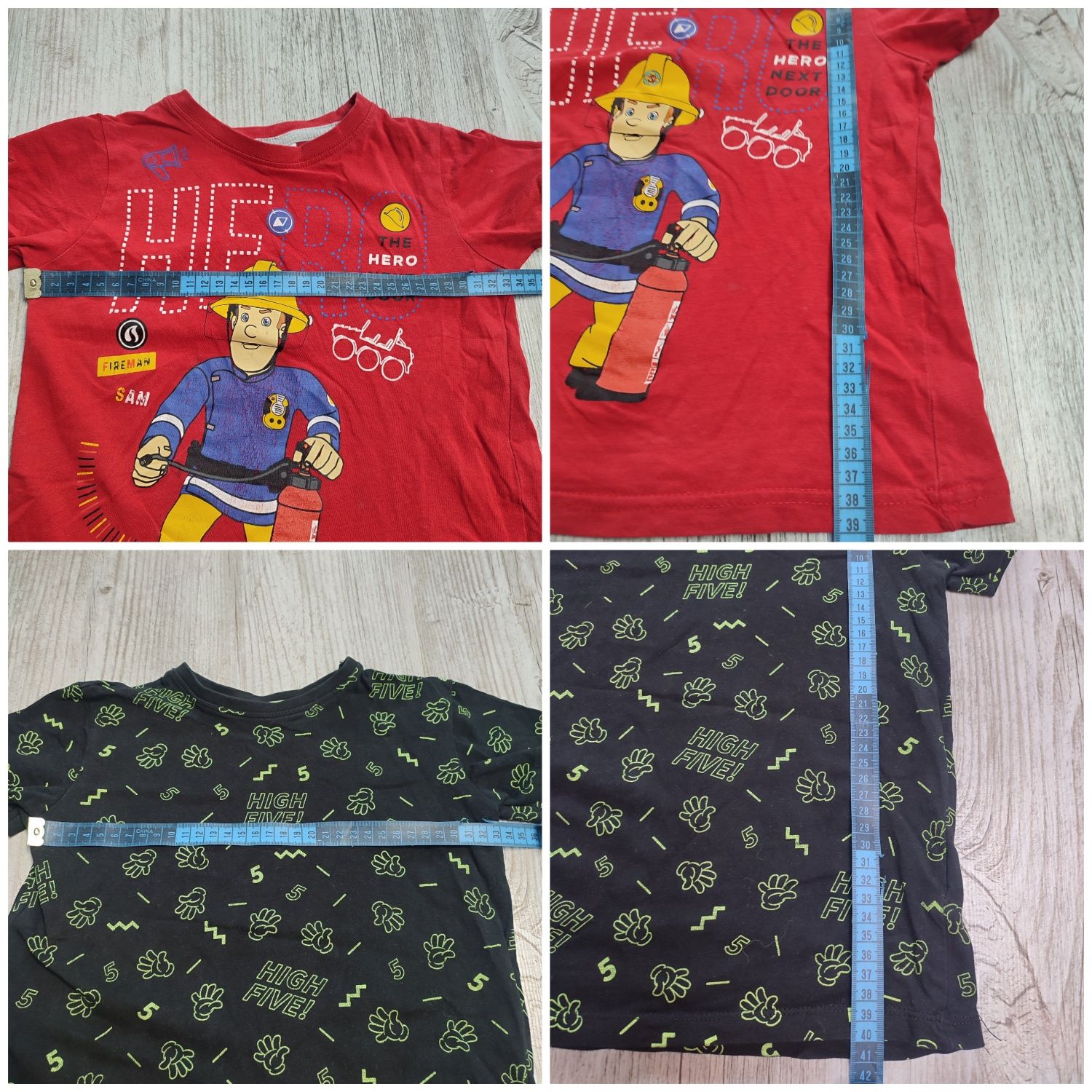 Koszulki 4 szt. 104 110 t-shirt chłopięcy strażak pirat lato wiosna