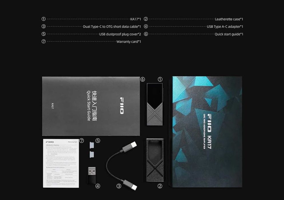 FiiO KA17 — портативний Hi-Fi ЦАП усилитель для наушников підсилювач