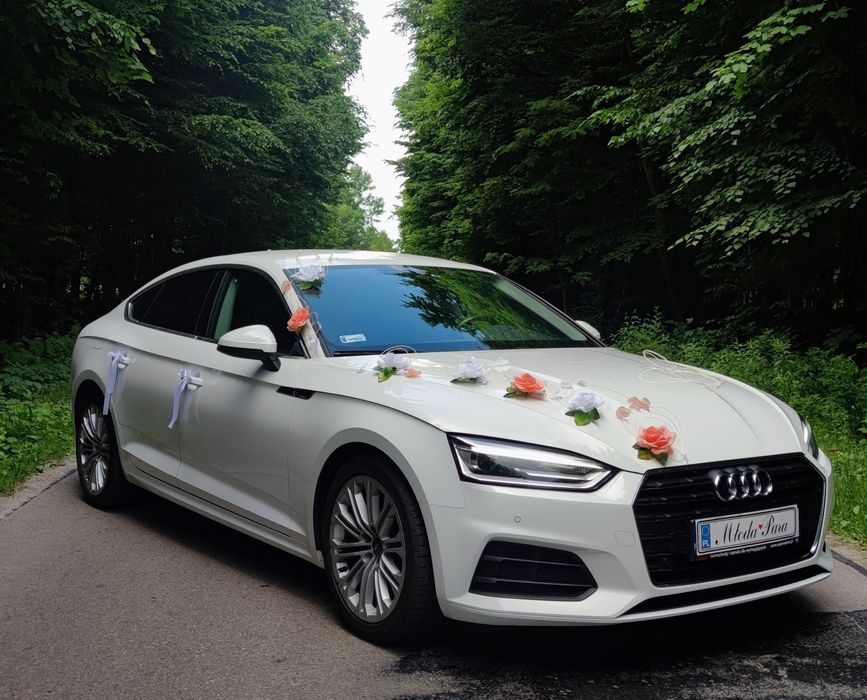 Auto Samochód do ślubu Audi A5 białe sportback