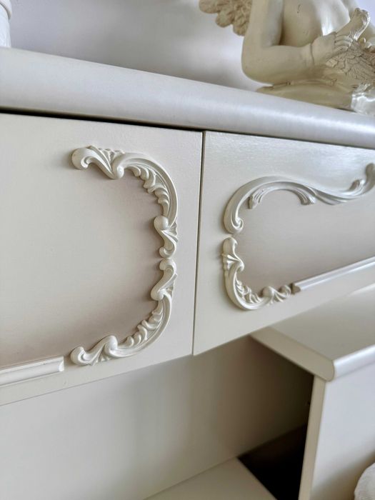 Sypialnia, łóźko, szafa, duży zestaw, ludwik antyczny kremowy