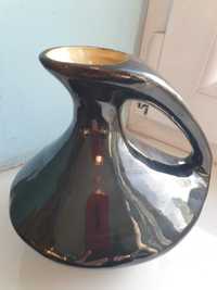 wazon dzban czarny ceramika PRL