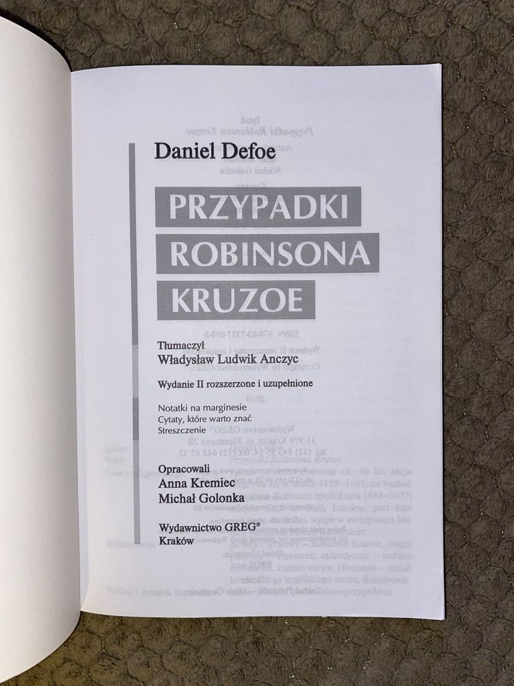 Opracowanie „Przypadki Robinsona Kruzoe”- Daniel Defor