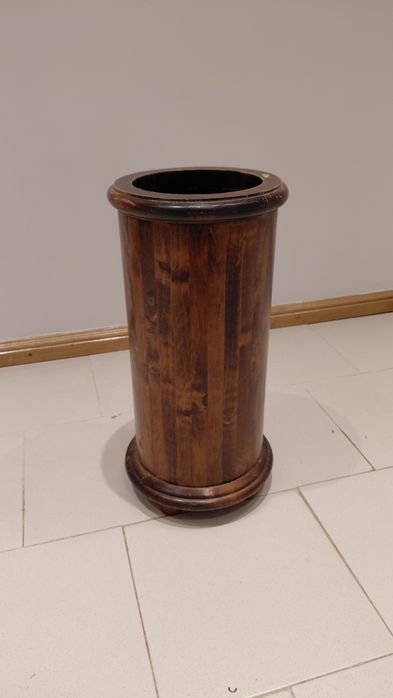 Porta guarda-chuvas cilindro (madeira maciça) 26x26x55cm alt