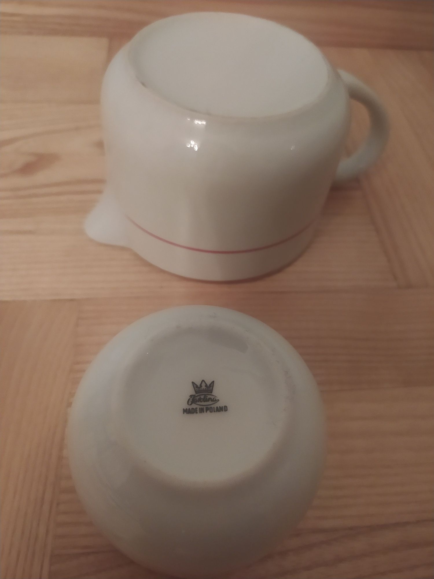 Dzbanek mlecznik cukierniczka miseczka komplet porcelana Karolina