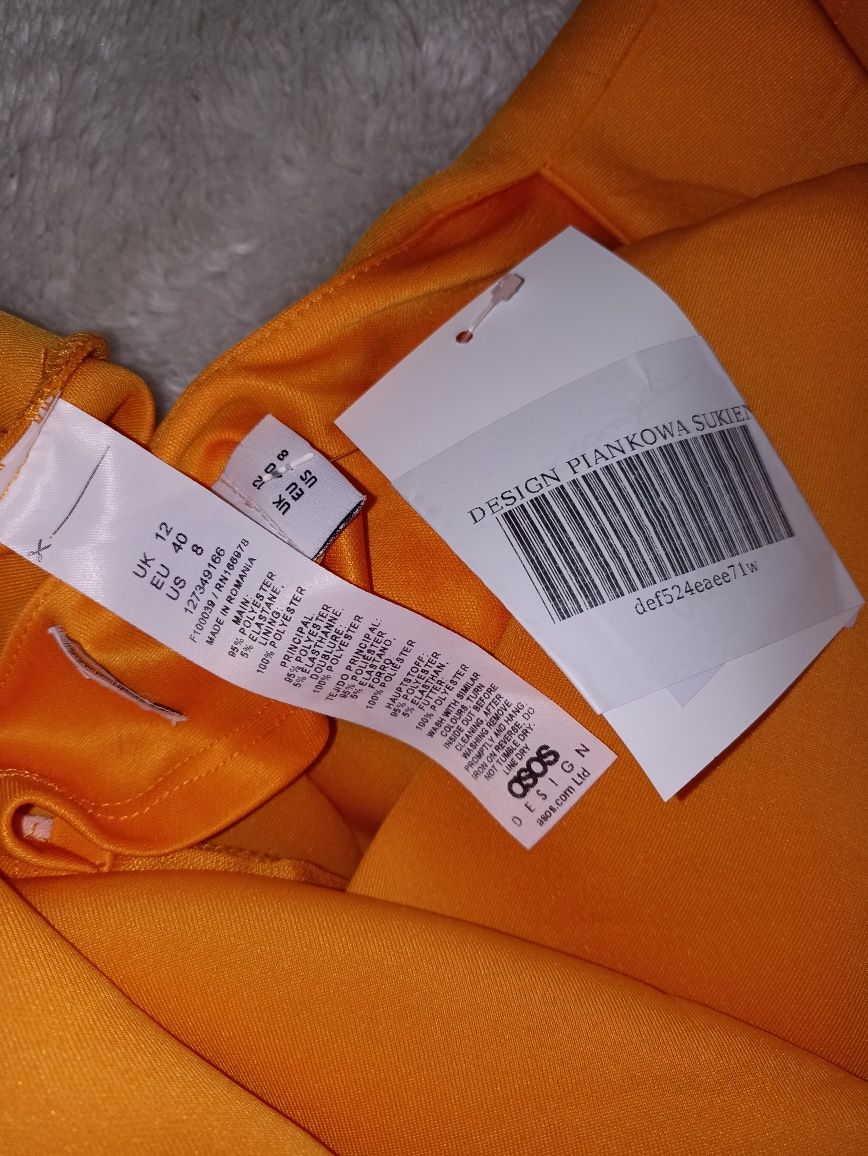 Asos Nowa sukienka piankowa syrenka z wycięciem na plecach R.40