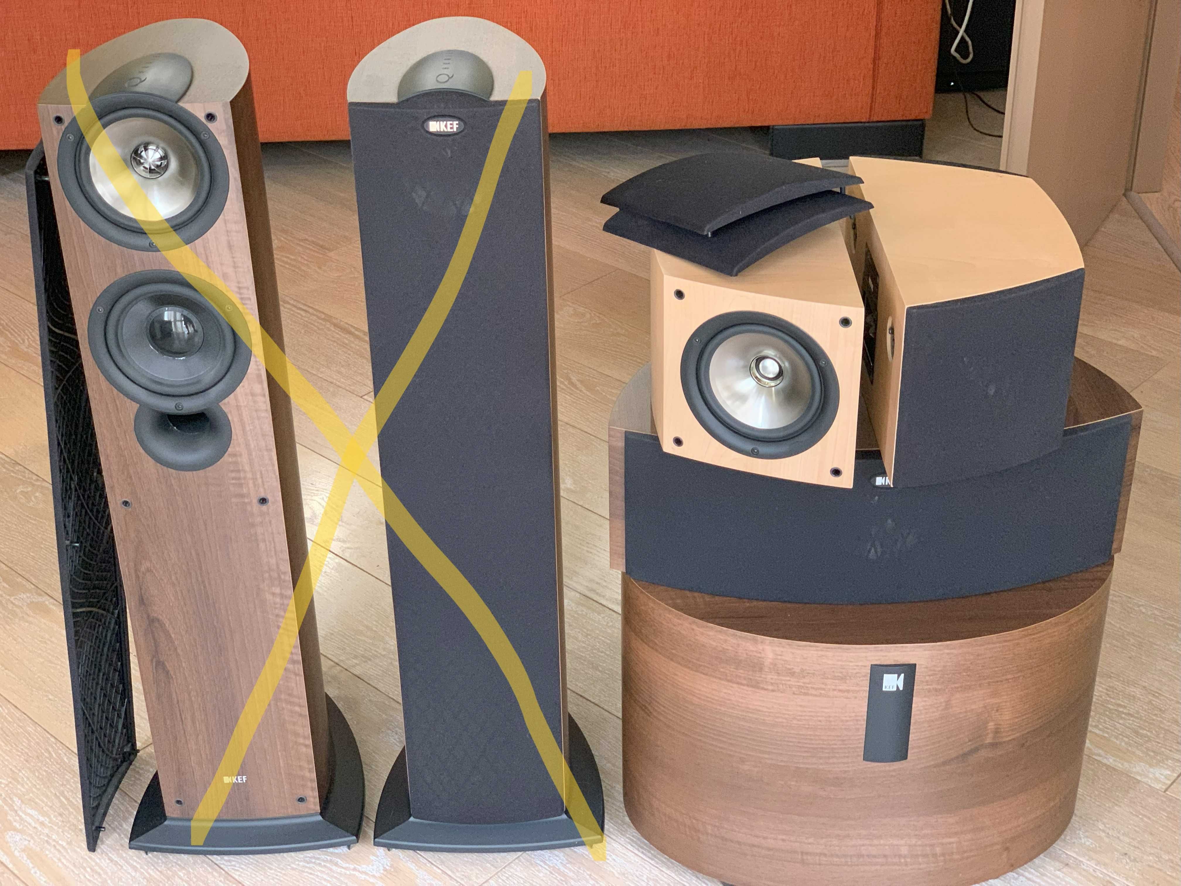 Домашний кинотеатр: акустика Kef iQ60c PSW2500, ресивер Marantz SR6003