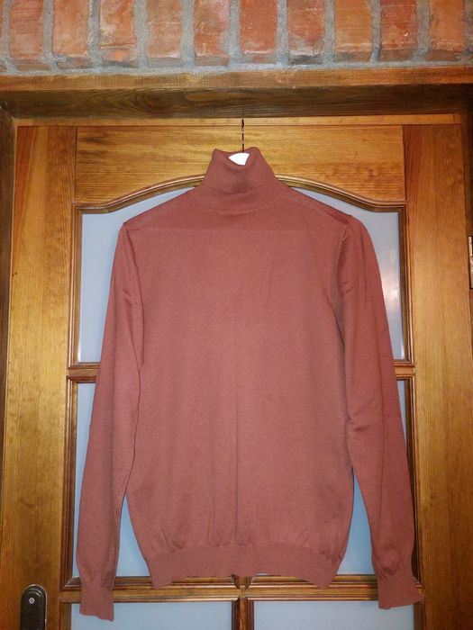 Golf Massimo Dutti L bawełna jedwab kaszmir