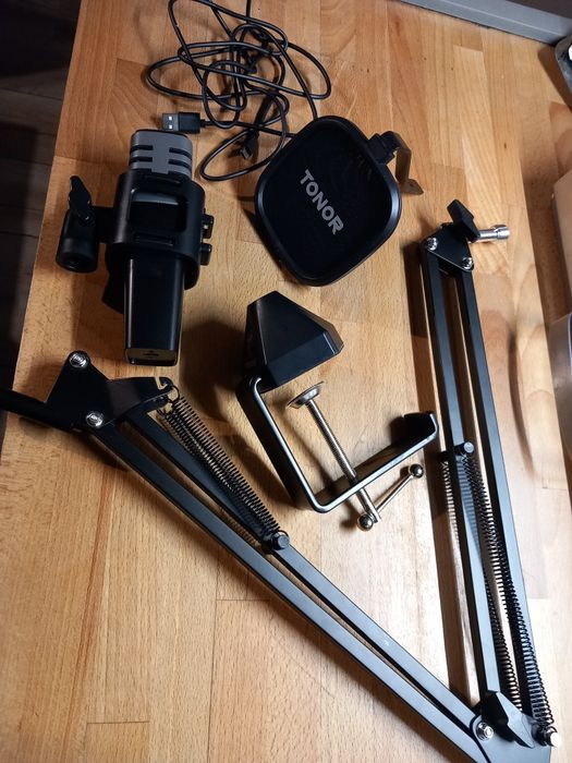 Pojemnościowy Mikrofon USB do Komputera Statyw z Podstawa TONOR TC30+