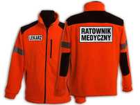 Polar ratowniczy FLUO z kompletem odblaskowych emblematów na rzep (L)