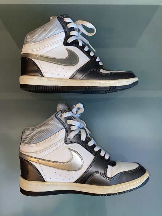 Nike Force Sky High Wedge White/Metallic Silver/Grey 38