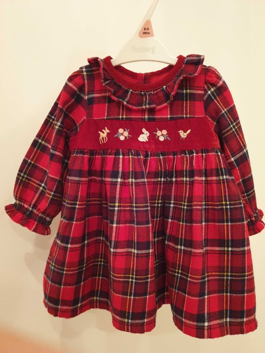 Різдвяно-новорічне плаття фірми Nutmeg на 6-9 місяців