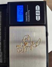 Złoty łancuszek proba 585 waga 0.43gr 40cm cieniutki