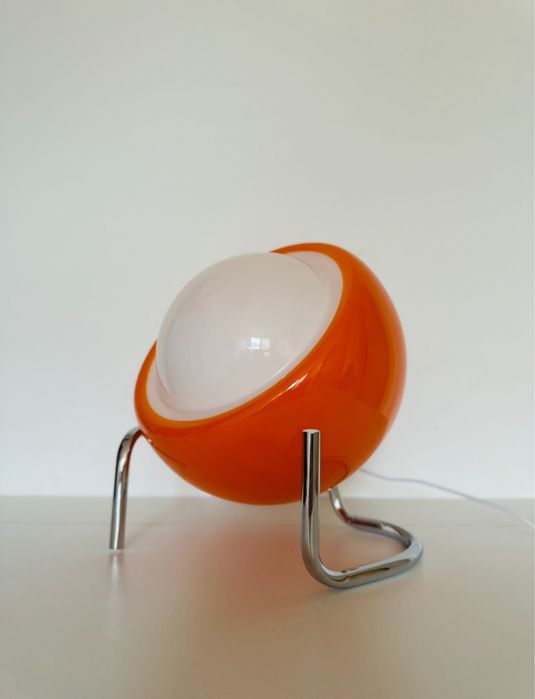 Pomarańczowa lampa kula vintage