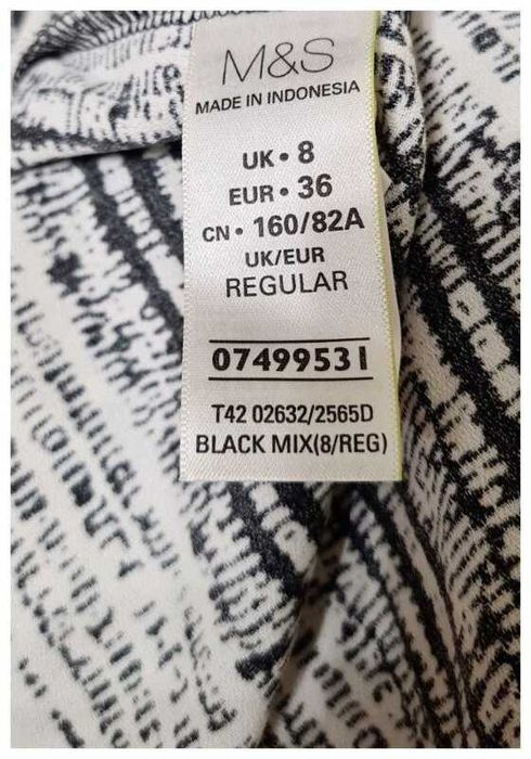 Платье рубашка в принт свободное marks&spencer с карманами