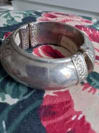 Oryginał bransoletka srebrna  bangla zapinana na bolec z Anglii