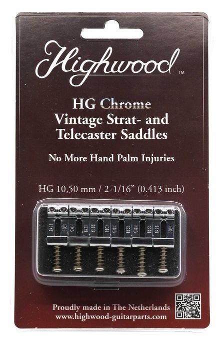 Highwood Guitar Saddles 10,50mm - CHROME - NOVO - Saddles de Guitarra