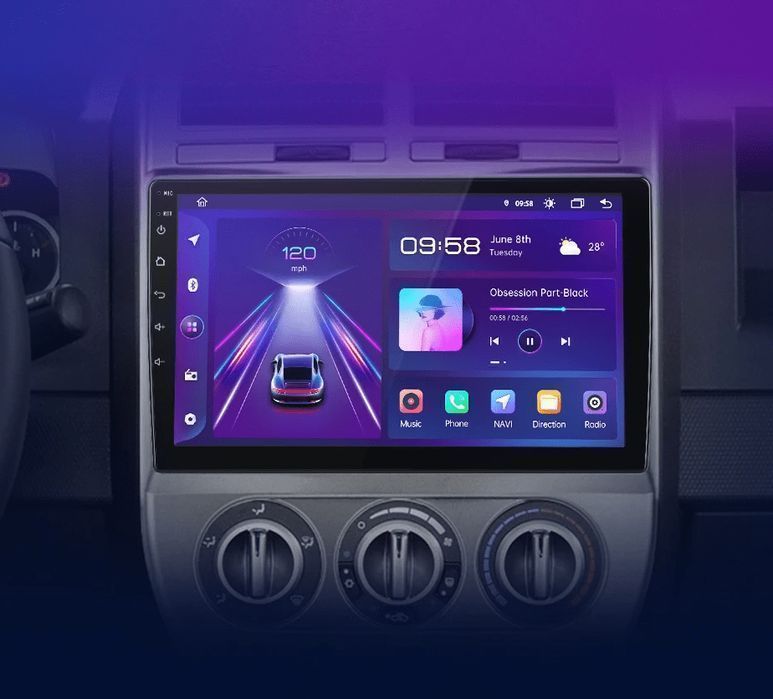 Nowoczesne Radio Android do Jeep Compass 2007 - 2009, 6GB 128GB