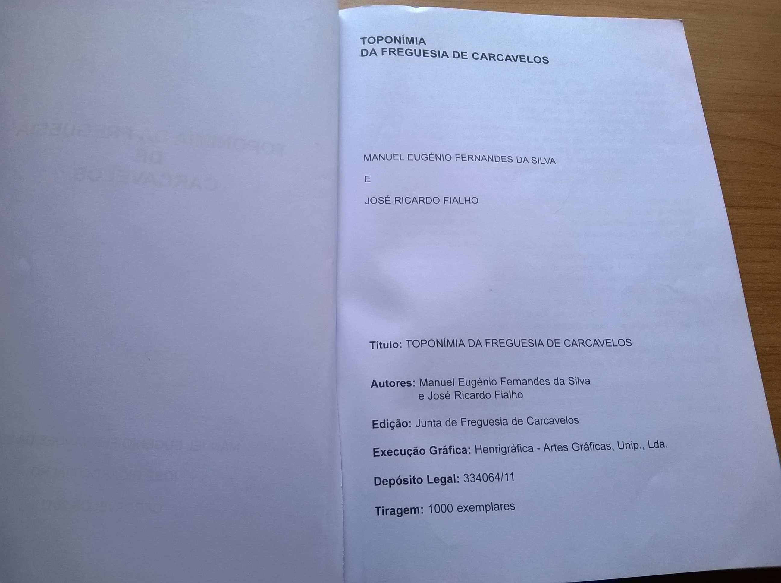 Toponímia da Freguesia de Carcavelos - Manuel Eug. e José Ricardo