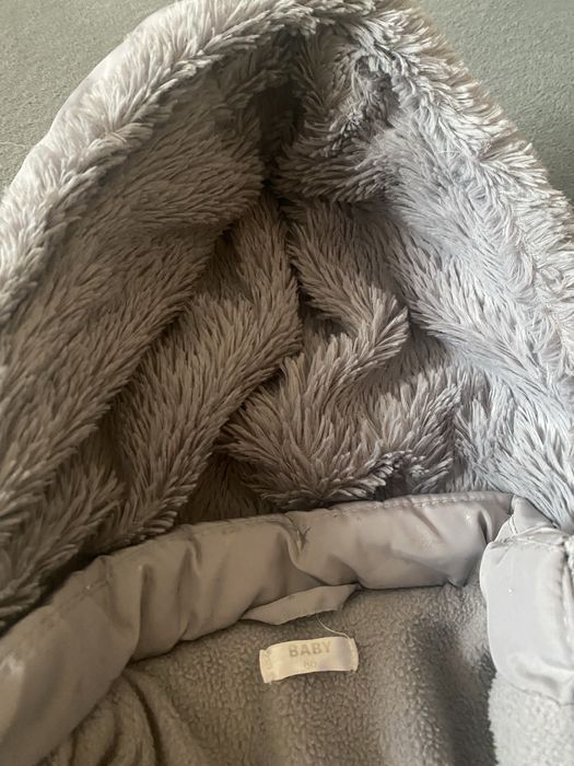 Kurtka płaszcz zimowa szary dla dziewczynki 86-92