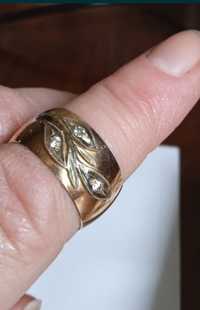 Золотое обручальное кольцо чалма с бриллиантами 583 проба СССР