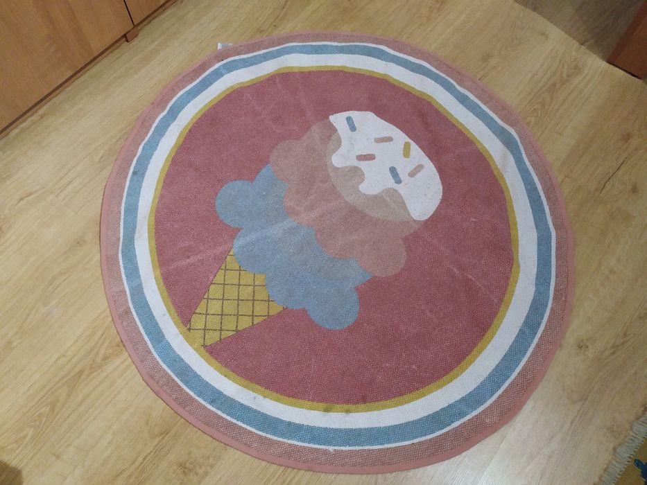 Bawełniany dziecięcy dziecka dywan różowy lod