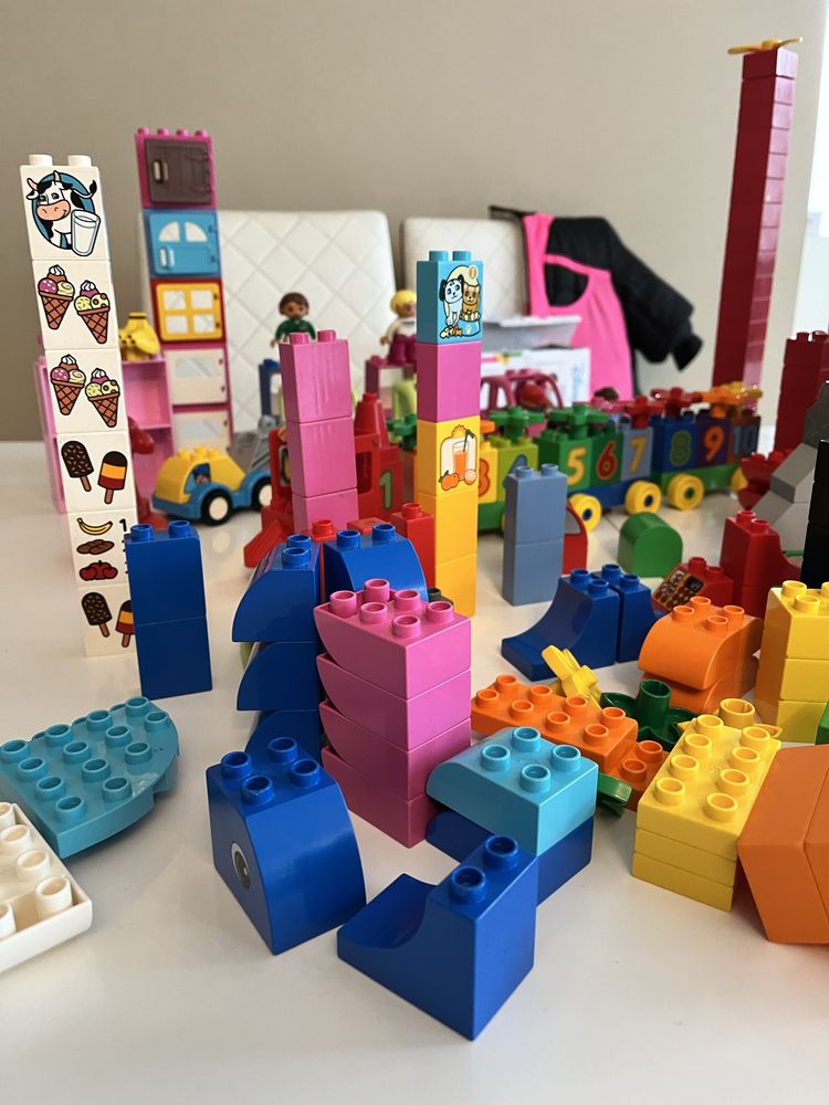 Lego Duplo Mega Zestaw prawie 500elementow,Ciuchcia,Pociag, Lodziarnia