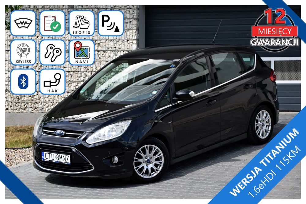 Ford C-MAX 1.6HDI / TITANIUM / El Klapa KeylessGo ParkAssist Navi Hak / GWARANCJA