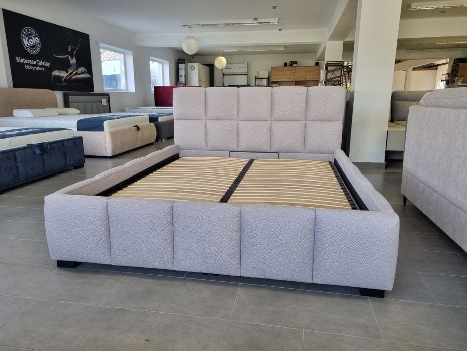 Łóżko KOSTKA, 160x200, z pojemnikiem na pościel, dowolny kolor