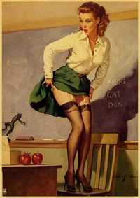 Плакат постер сексуальная американская учительница в стиле Пин-Ап