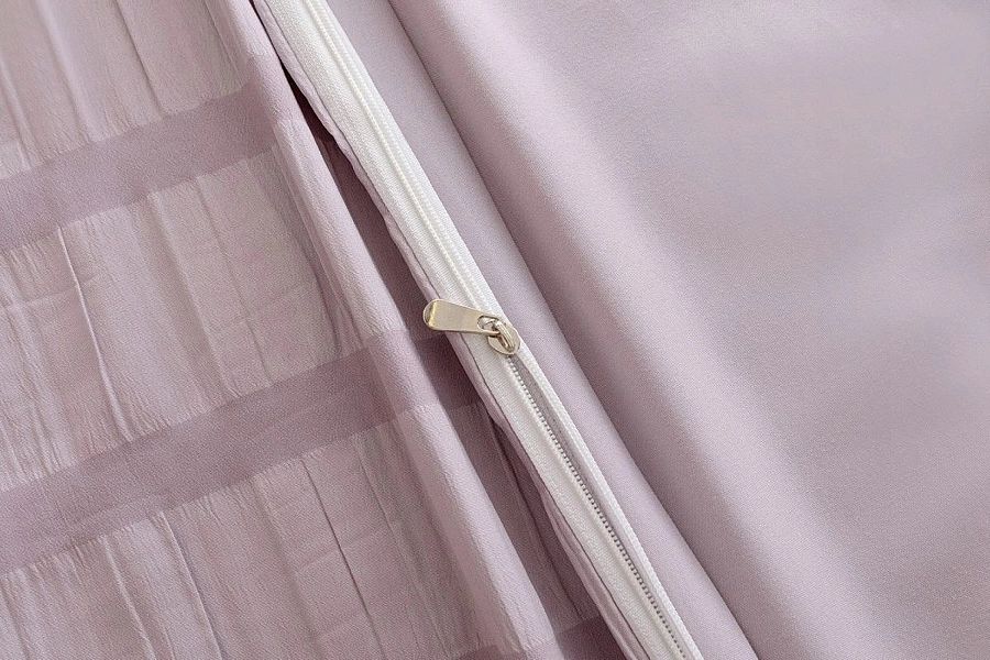 Pościel 200x220 Komplet 4 części Kora Jednolita Pasy Clea 05