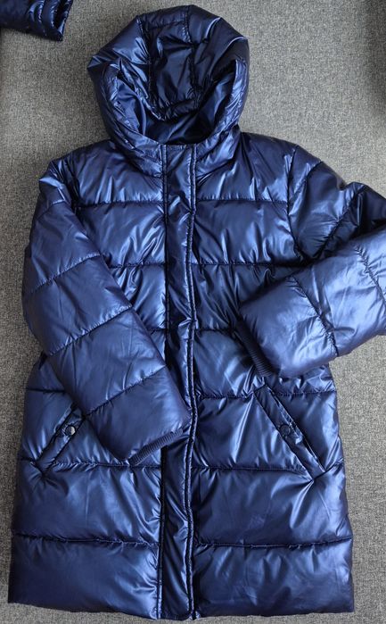 Granatowa zimowa kurtka Sinsay rozm. 134 cm