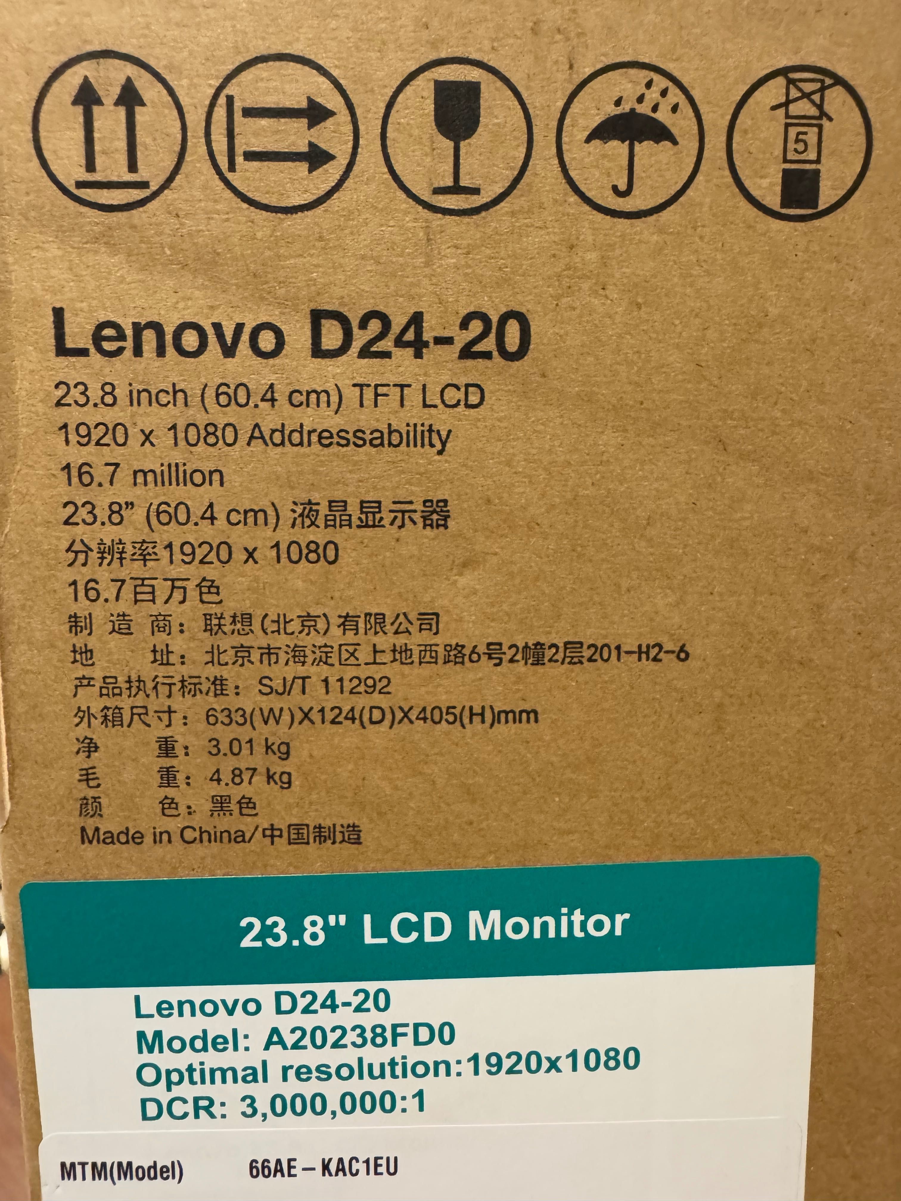 Monitor LENOVO Full HD Novo