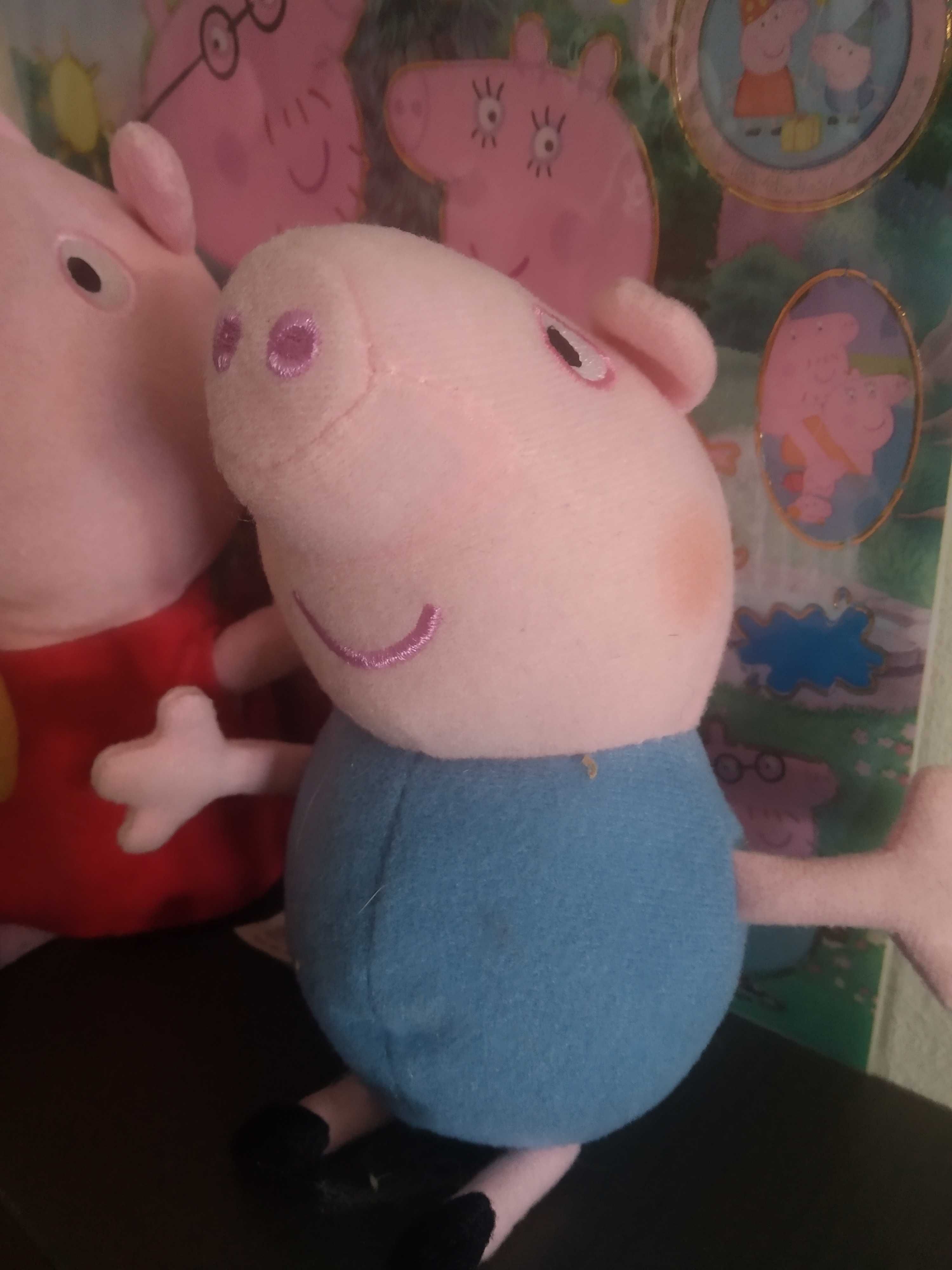 Bonecos de Peluche Peppa e George Pig, bom estado