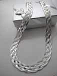 Srebrny piękny pleciony łańcuszek srebro 925  długość 45 cm  55