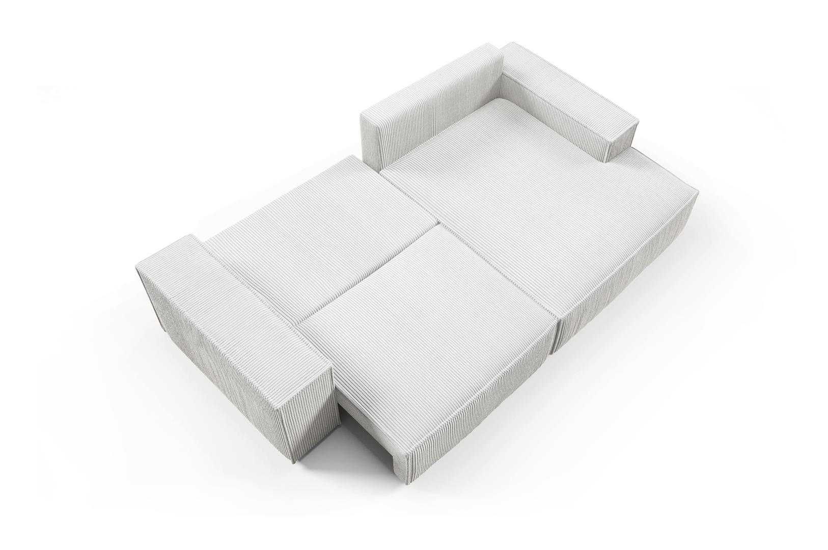 Narożnik rozkładany kanapa COBO L mini 255 cm sztruks funkcja spania