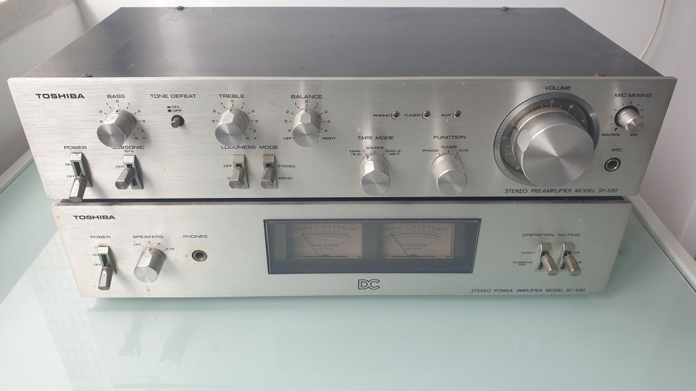 Conjunto hi fi vintage toshiba ( sfr- 330, sy-530, sr530 )