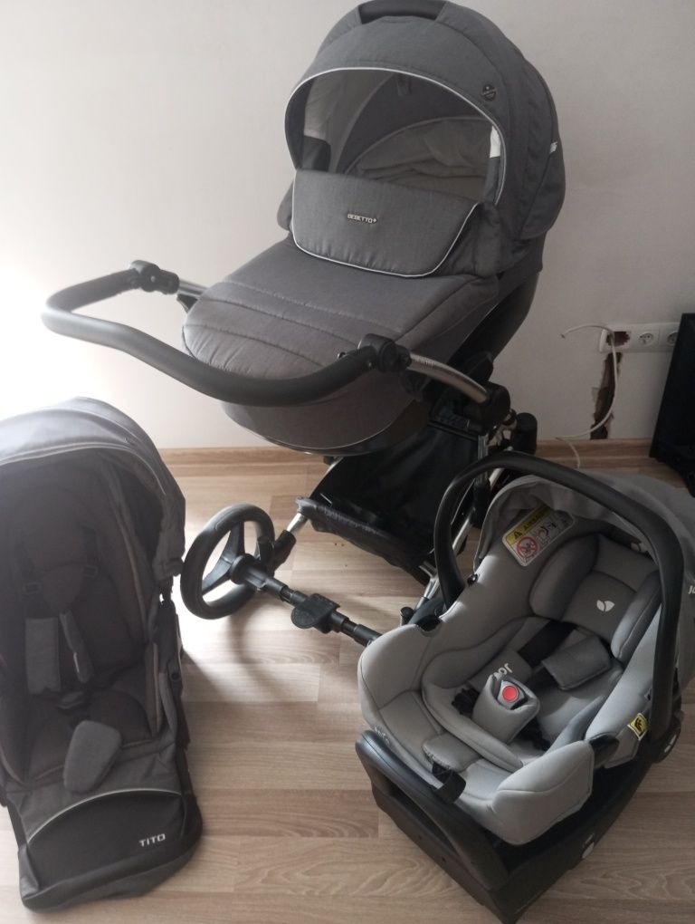 Wózek Bebetto Tito 3 w 1 plus isofix